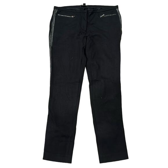Ann Taylor Women's Mid Rise Faux Leather Side Strip Ankle Pant Black 6 - Picture 1 of 9